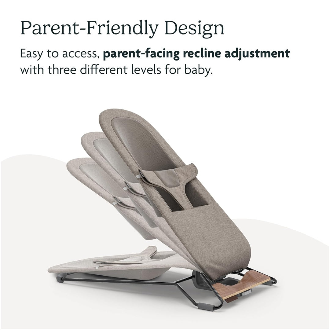 UPPAbaby Mira 2-in-1 Bouncer and Seat - Stella (Grey Melange / Silver Frame / Maple Wood)