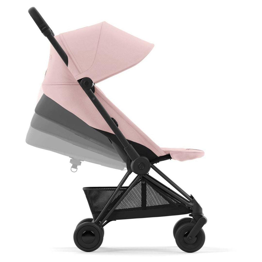 Carrinho De Bebê Cybex Coya Matt Black Peach Pink - Cybex Babytunes