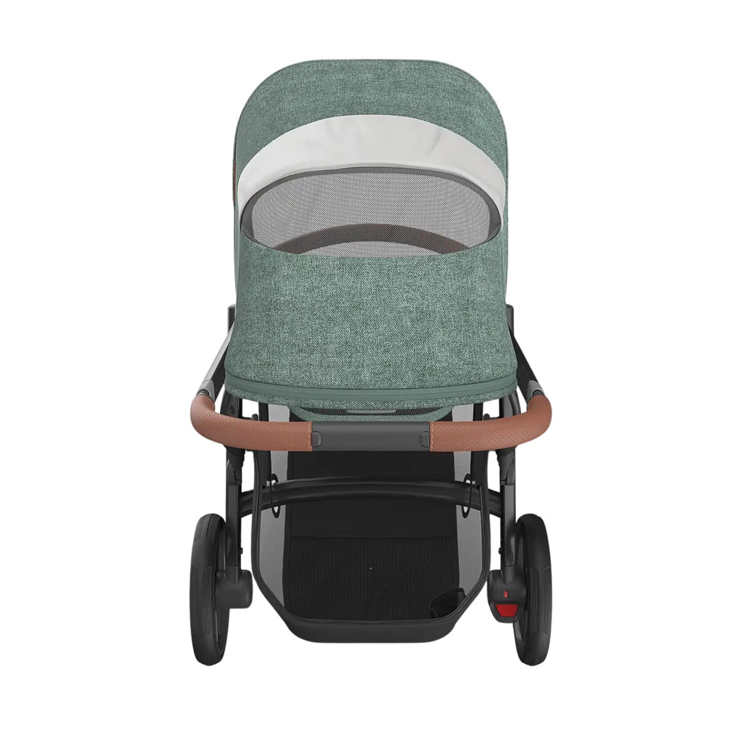 Uppababy Vista V3 Stroller - Gwen Green Mélange/Carbon Frame/Saddle Leather