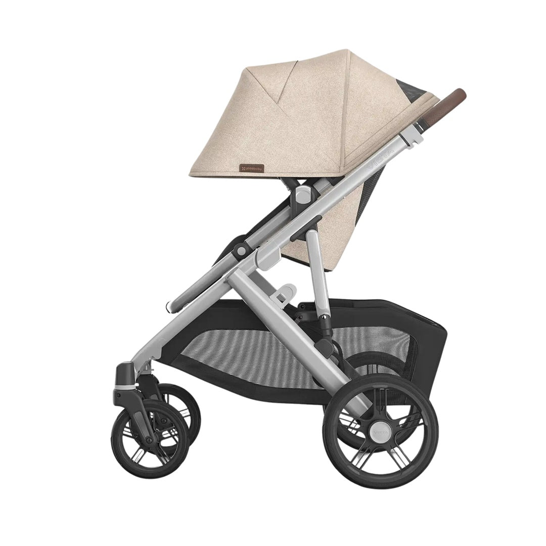 Uppababy Vista V3 Stroller - Declan Oat Mélange/Silver Frame/Chestnut Leather