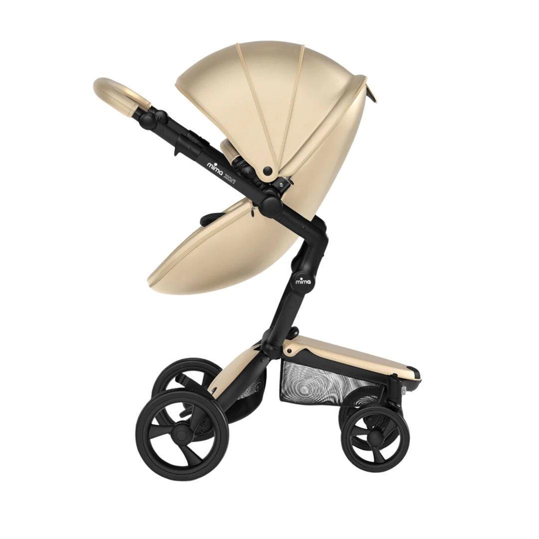 Carrinho de Bebê Mima Xari Champagne Com Estrutura & Assento Preto - Mima Babytunes