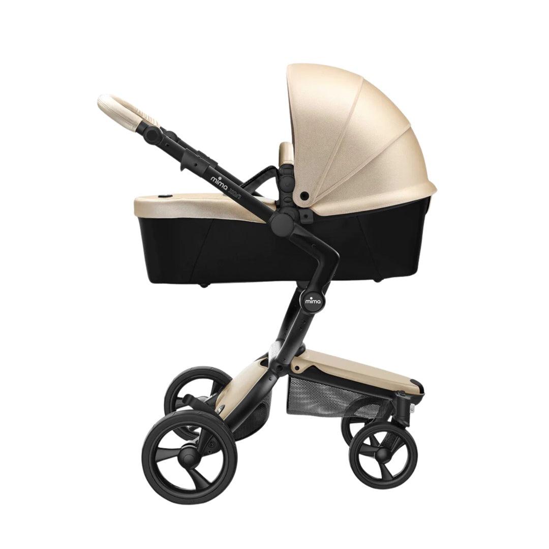 Carrinho de Bebê Mima Xari Champagne Com Estrutura & Assento Preto - Mima Babytunes