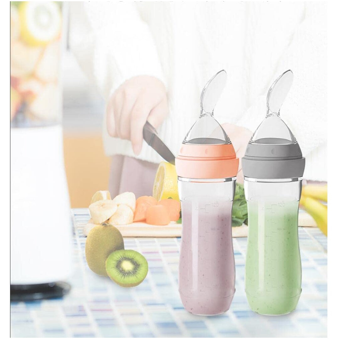 Haakaa Silicone Baby Food Dispensing Spoon Feeder 4oz - Grey