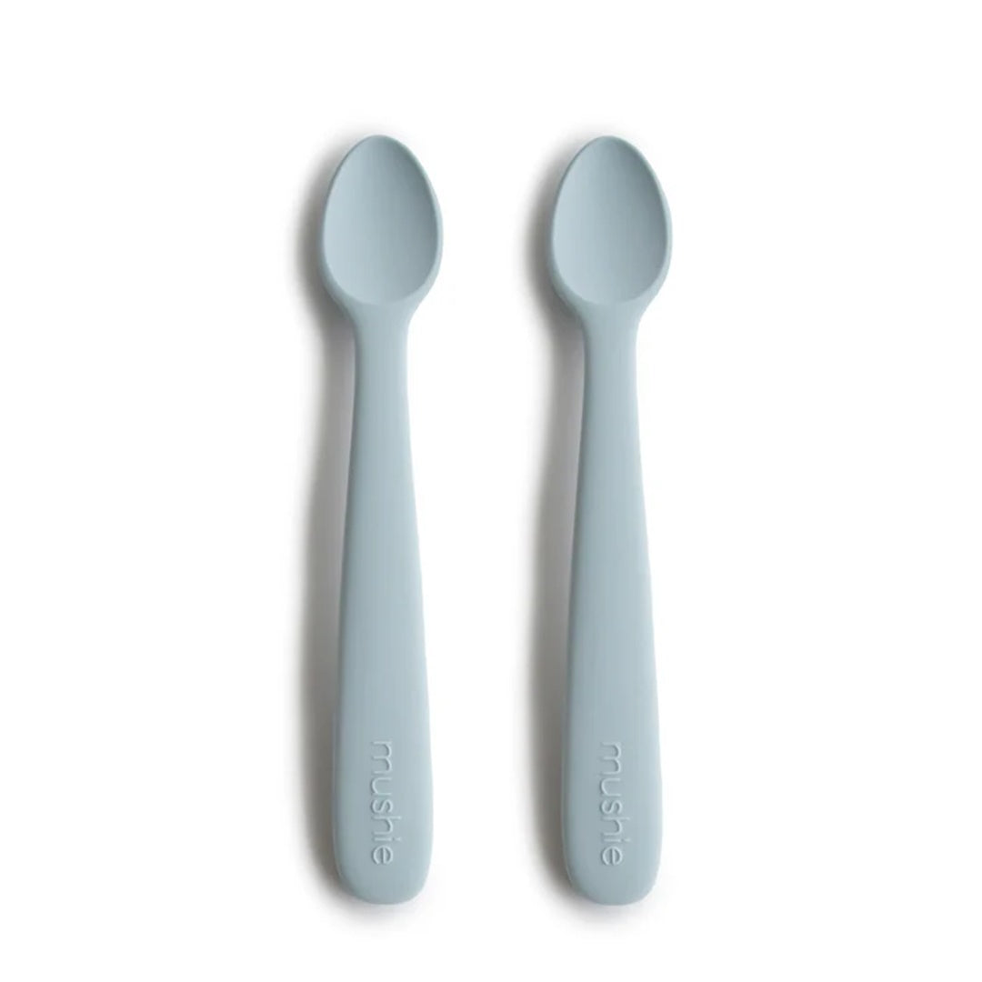 Mushie Silicone Feeding Spoons (Powder Blue) 2-Pack